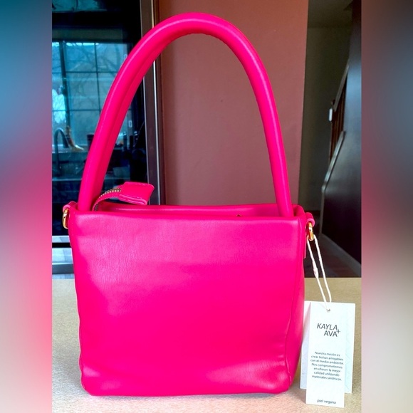 KAYLA + AVA Hot Pink Vegan Leather Handbag, NWOT - Picture 2 of 11